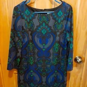 Jessica H Paisley Dress3/4 Length Sleeves